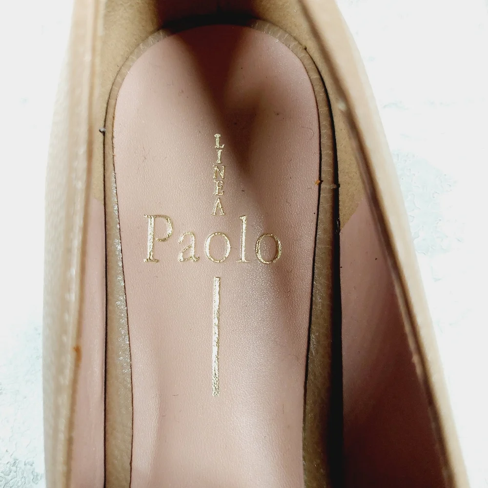 NEW Linea Paolo Mabel Tan Faux Leather Pointed Toe Loafers M728
